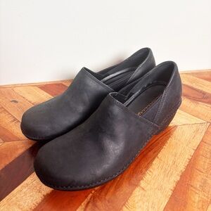 Merrell Womens Emma Black Heeled Clogs Size 9 EUR 40 Nurse, comfortable